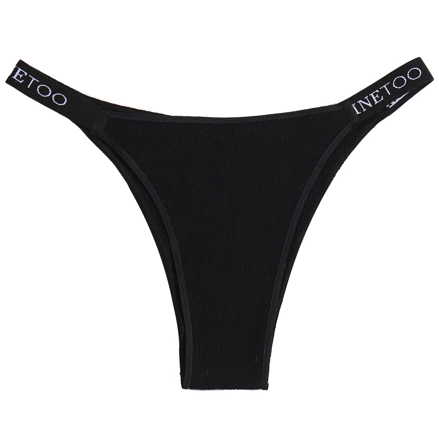Conjunto de 5 peças de lingerie sexy feminina em algodão, com estampa de letras, cintura baixa, modelo Finetoo, confortável e íntima.