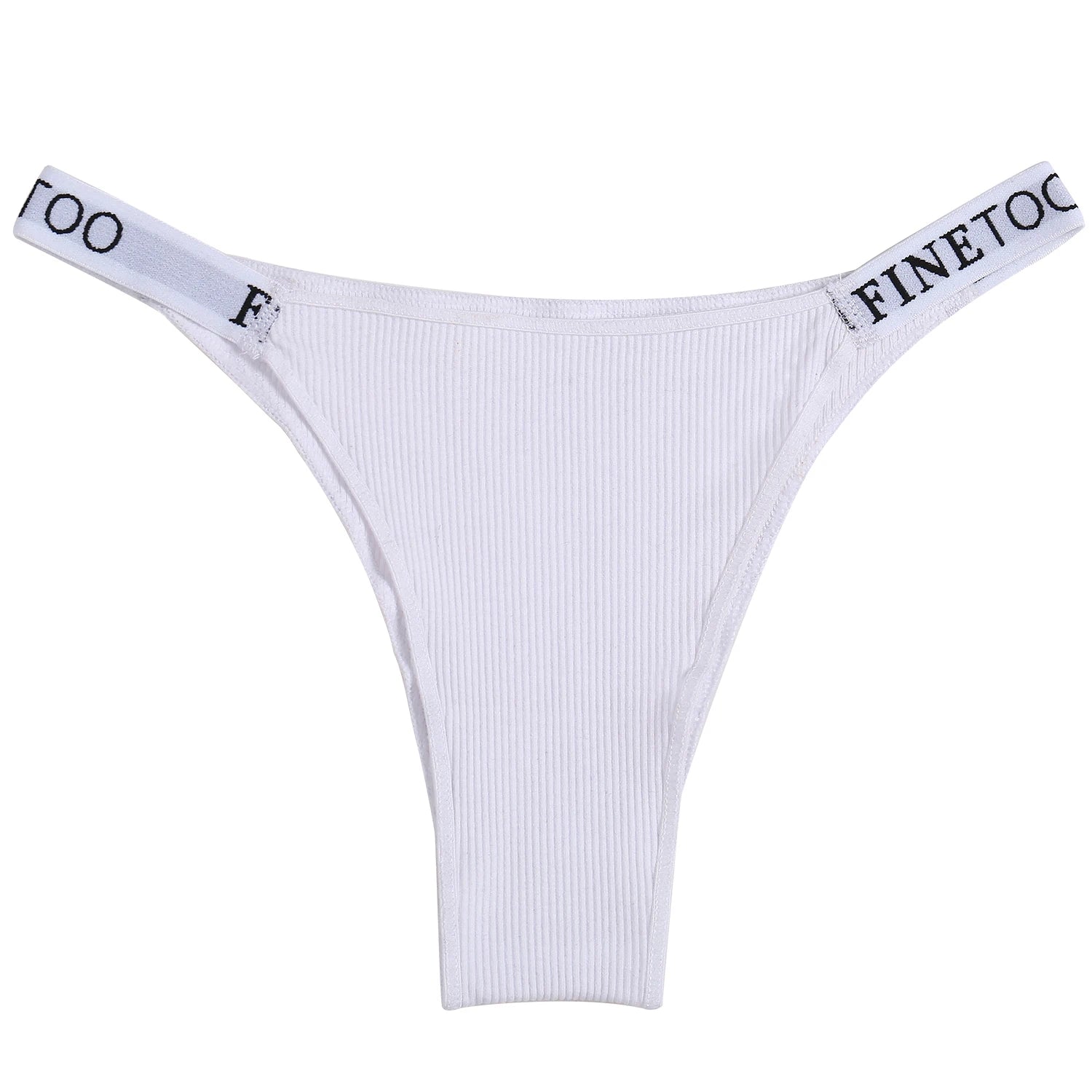 Conjunto de 5 peças de lingerie sexy feminina em algodão, com estampa de letras, cintura baixa, modelo Finetoo, confortável e íntima.