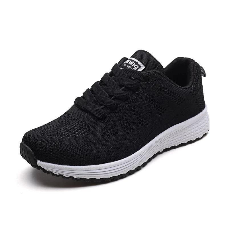 Sapatos casuais femininos, modernos, respiráveis, para caminhada, em mesh