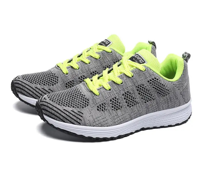 Sapatos casuais femininos, modernos, respiráveis, para caminhada, em mesh