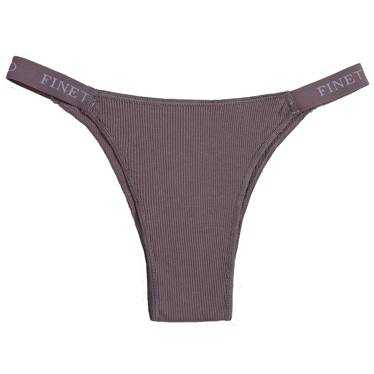 Conjunto de 5 peças de lingerie sexy feminina em algodão, com estampa de letras, cintura baixa, modelo Finetoo, confortável e íntima.