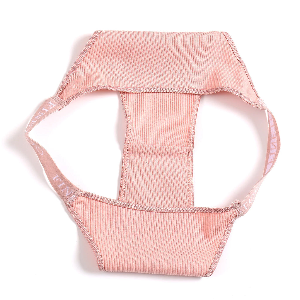 Conjunto de 5 peças de lingerie sexy feminina em algodão, com estampa de letras, cintura baixa, modelo Finetoo, confortável e íntima.