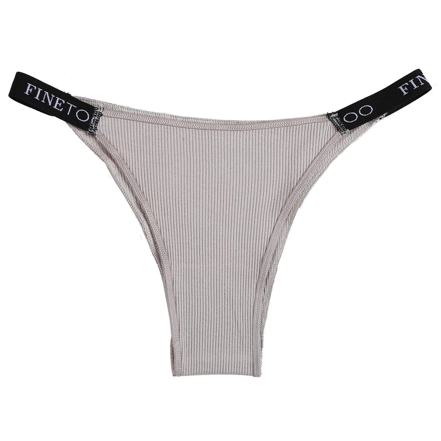 Conjunto de 5 peças de lingerie sexy feminina em algodão, com estampa de letras, cintura baixa, modelo Finetoo, confortável e íntima.