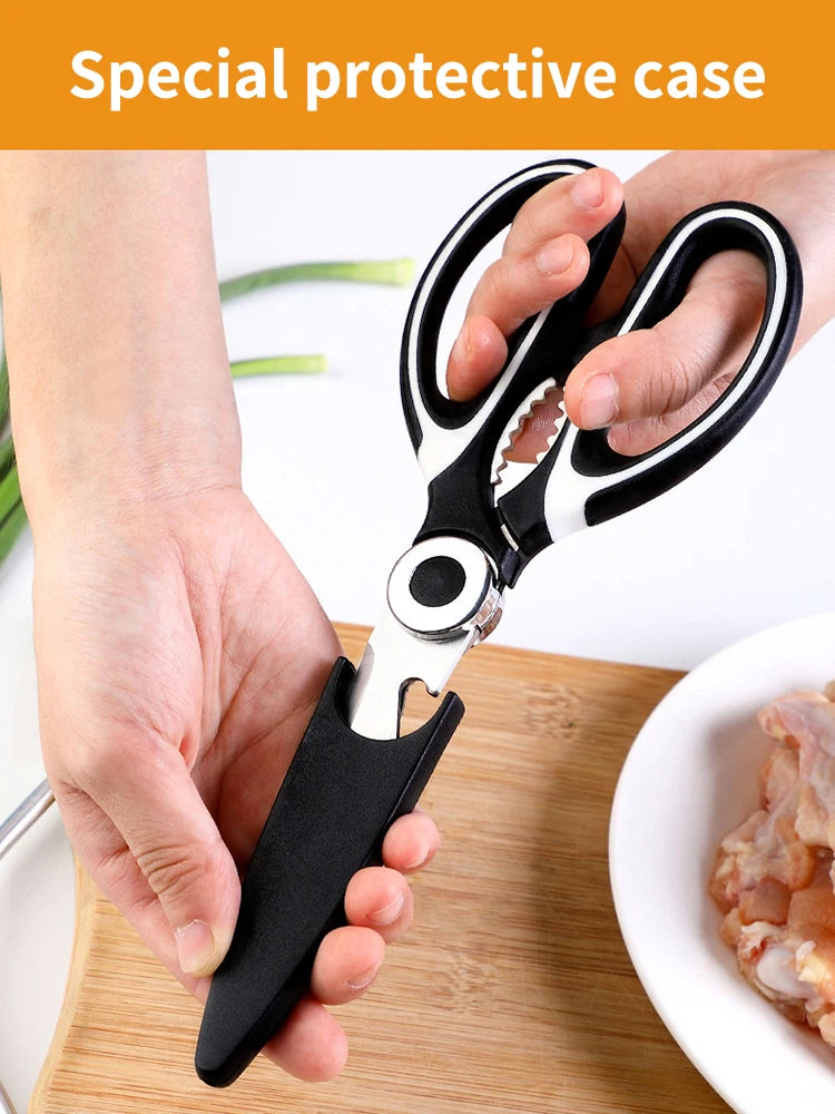 Tesoura multifuncional de cozinha, tesoura para cortar peixe, legumes, carnes e frango