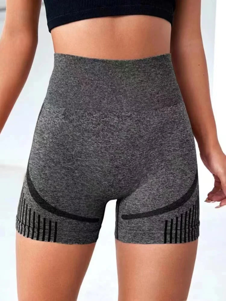 Shorts de ioga femininos de cintura alta para treino, fitness, ioga, levantamento de glúteos, calça curta esportiva para academia e corrida.