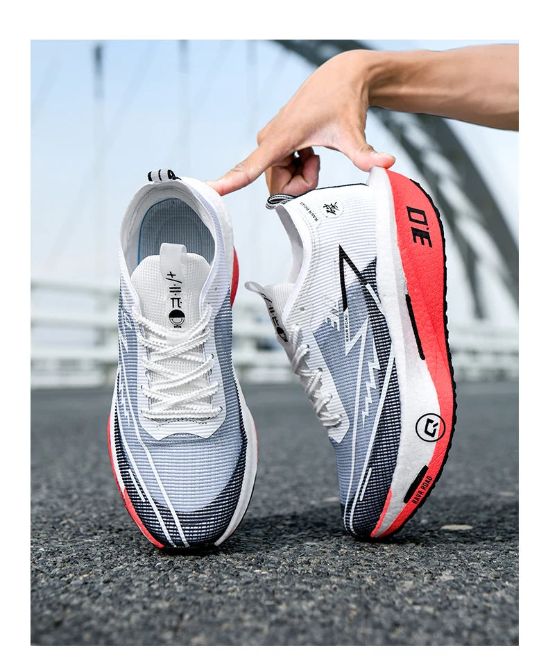 Tênis de corrida masculino com placa de carbono, antiderrapante, amortecido, confortável, para treino e corrida, tênis de tênis casual para mulheres.
