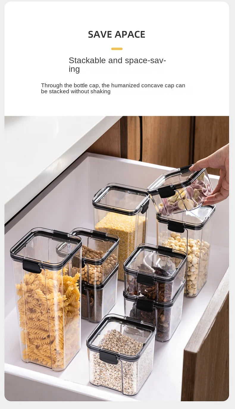 Conjunto de Potes Herméticos para Armazenamento de Grãos e Temperos na Cozinha - Ideal para Cozinhar Grãos e Temperos.