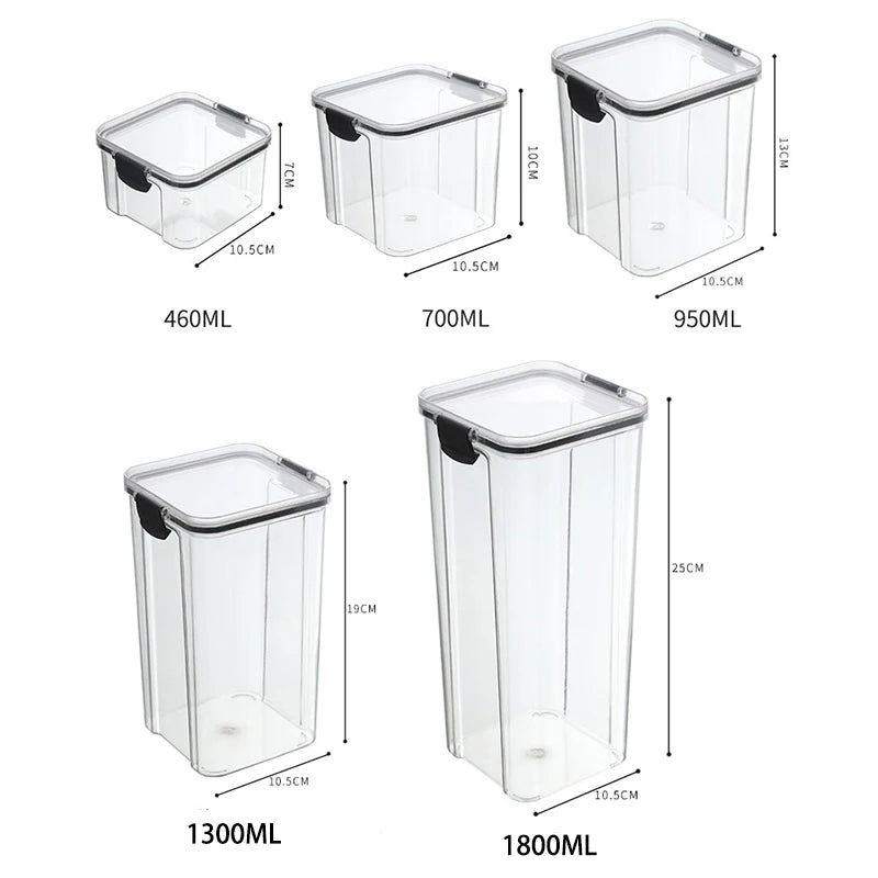 Conjunto de Potes Herméticos para Armazenamento de Grãos e Temperos na Cozinha - Ideal para Cozinhar Grãos e Temperos.
