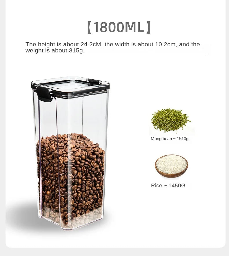 Conjunto de Potes Herméticos para Armazenamento de Grãos e Temperos na Cozinha - Ideal para Cozinhar Grãos e Temperos.