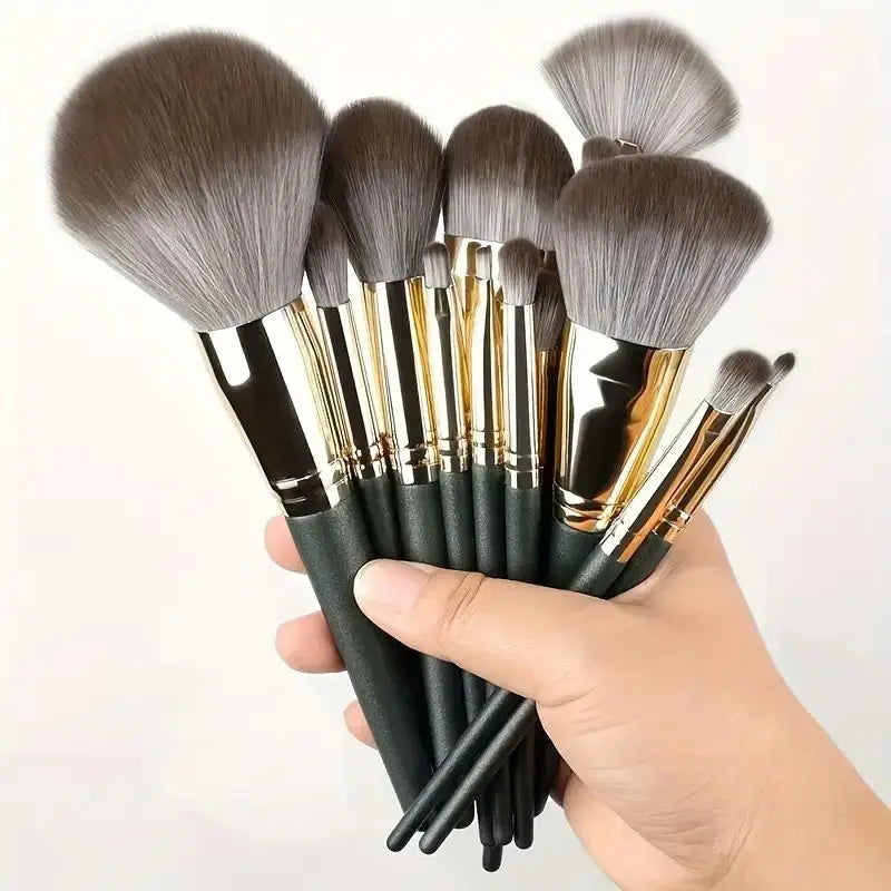 Conjunto de Pincéis de Maquiagem Macios e Fofos Profissionais para Base, Pó e Sombra, Estilo Kabuki