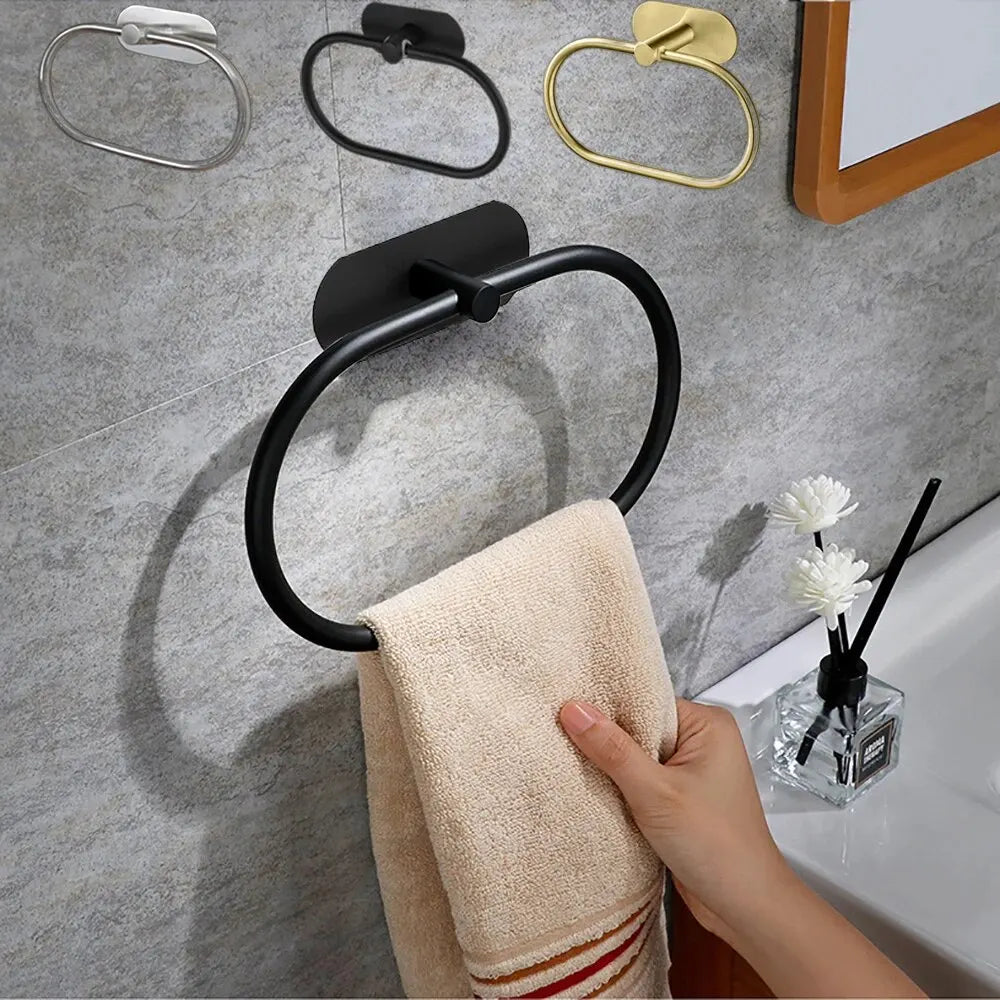 Porta-Toalha Adesivo Premium em Aço Inoxidável – Instalação Sem Furos e Design Moderno 🏠✨🛁💎