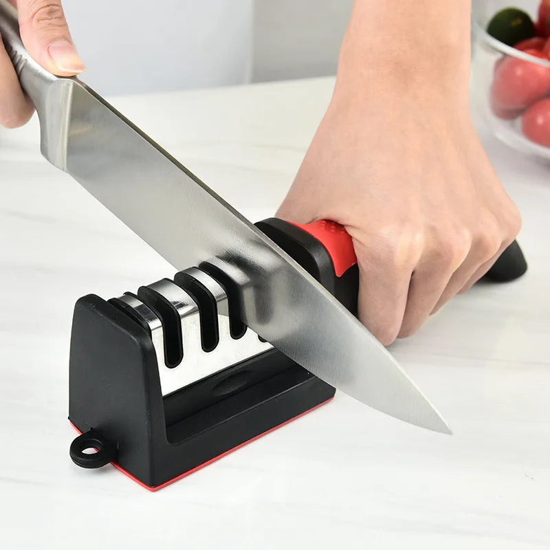 Afiador de facas de cozinha multifuncional de 4 segmentos