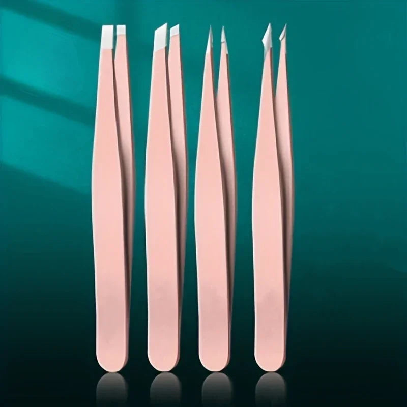 (Leve 4 e pague 2)Conjunto de 4 pinças profissionais para remoção de pelos de sobrancelha, perfeitas para uma remoção fácil e relaxante.