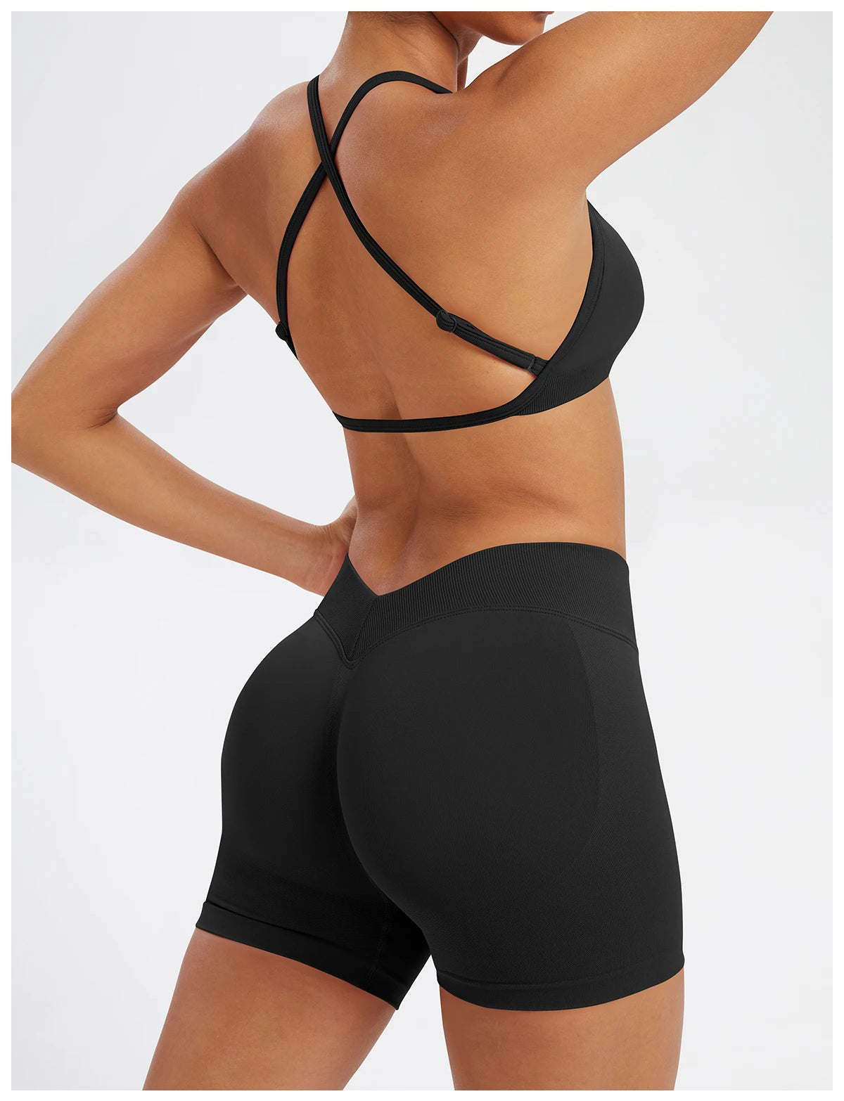 Conjunto Fitness Feminino de 2 Peças para Yoga e Academia – Top Esportivo e Legging de Cintura Alta Sem Costura para Treinos e Atividades Físicas
