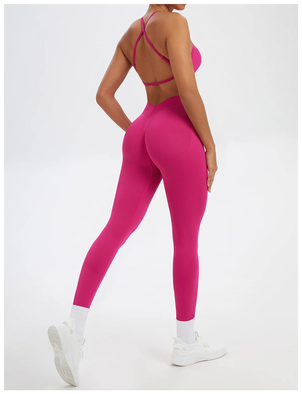 Conjunto Fitness Feminino de 2 Peças para Yoga e Academia – Top Esportivo e Legging de Cintura Alta Sem Costura para Treinos e Atividades Físicas