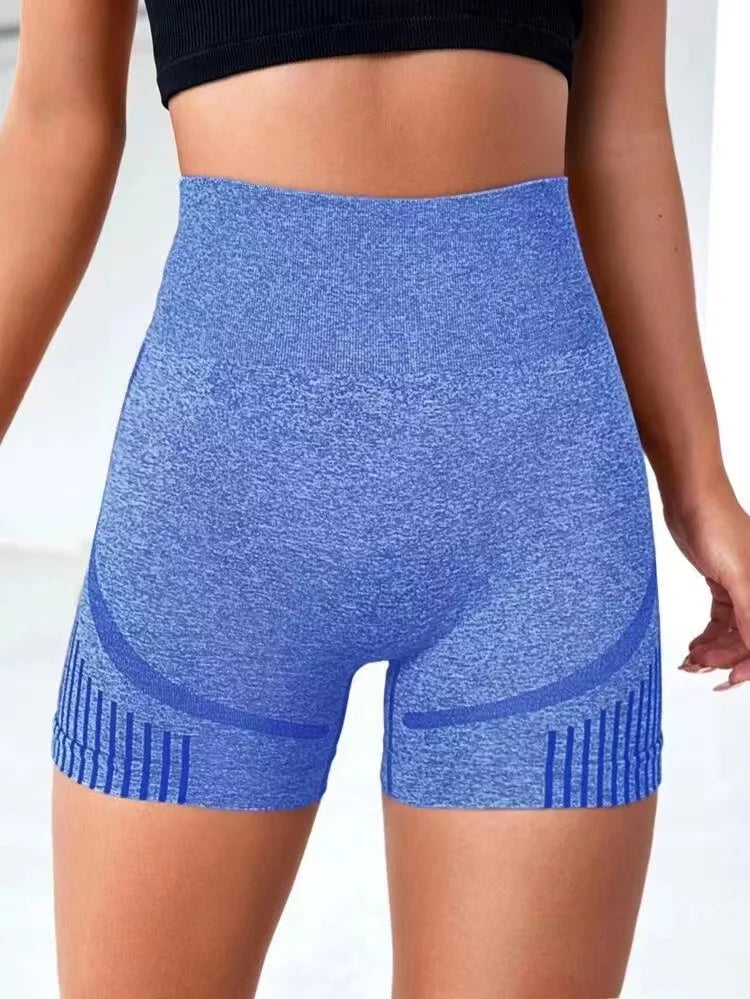 Shorts de ioga femininos de cintura alta para treino, fitness, ioga, levantamento de glúteos, calça curta esportiva para academia e corrida.