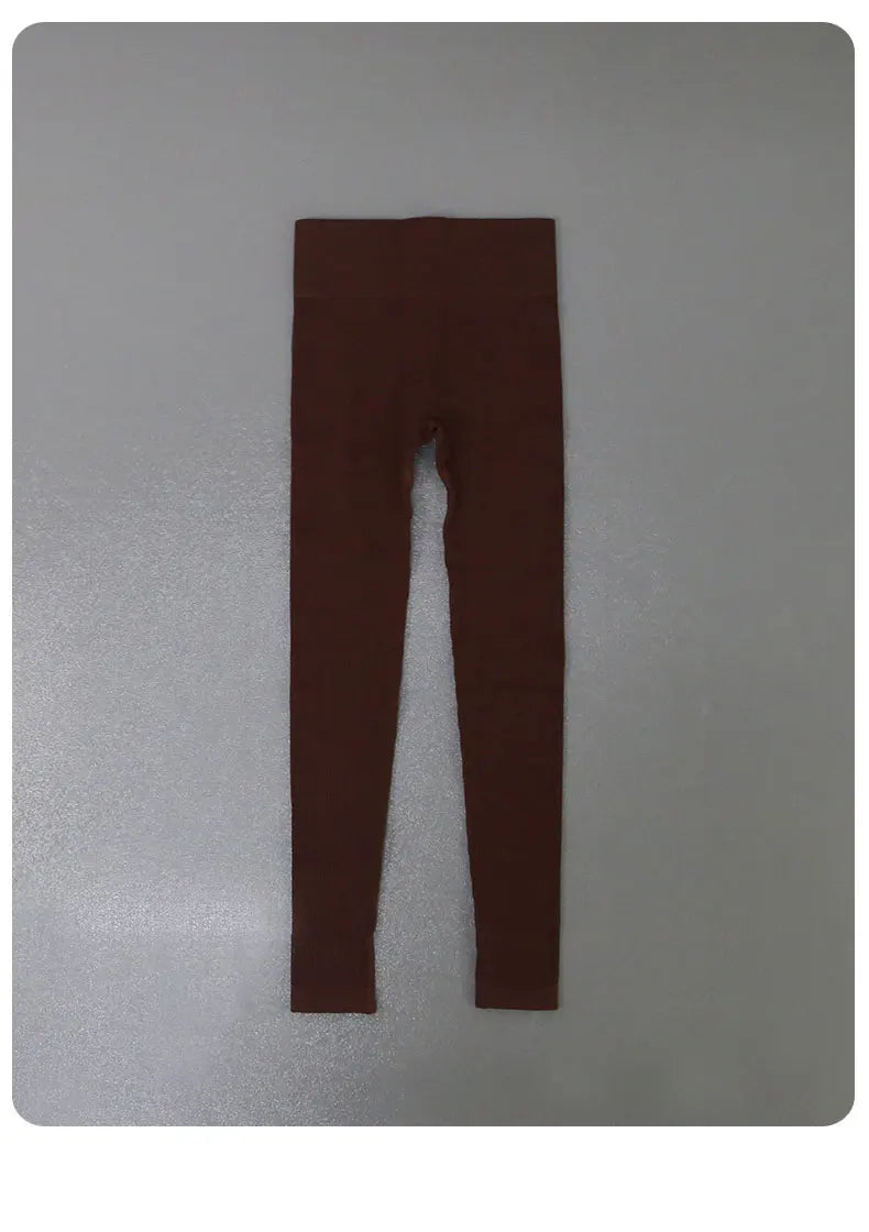 Calça Legging de Yoga Canelada de Cintura Alta para Mulheres – Sem Costura, com Controle de Abdômen, Ideal para Academia, Treinos e Atividades Fitness