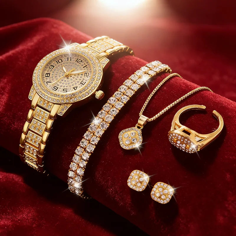 Conjunto de relógios femininos com pulseira.