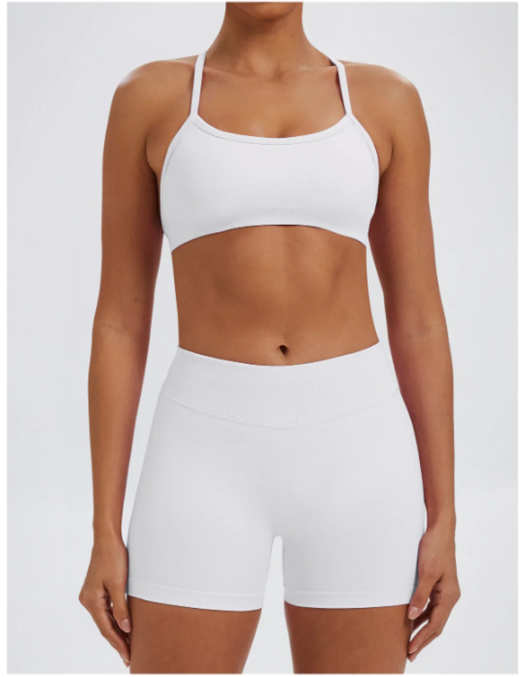 Conjunto Fitness Feminino de 2 Peças para Yoga e Academia – Top Esportivo e Legging de Cintura Alta Sem Costura para Treinos e Atividades Físicas