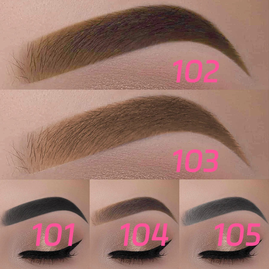 Lápis de sobrancelha 2 em 1 profissional, maquiagem para mulheres, 5 cores, à prova d'água, para sobrancelhas, com efeito tatuagem e longa duração.
