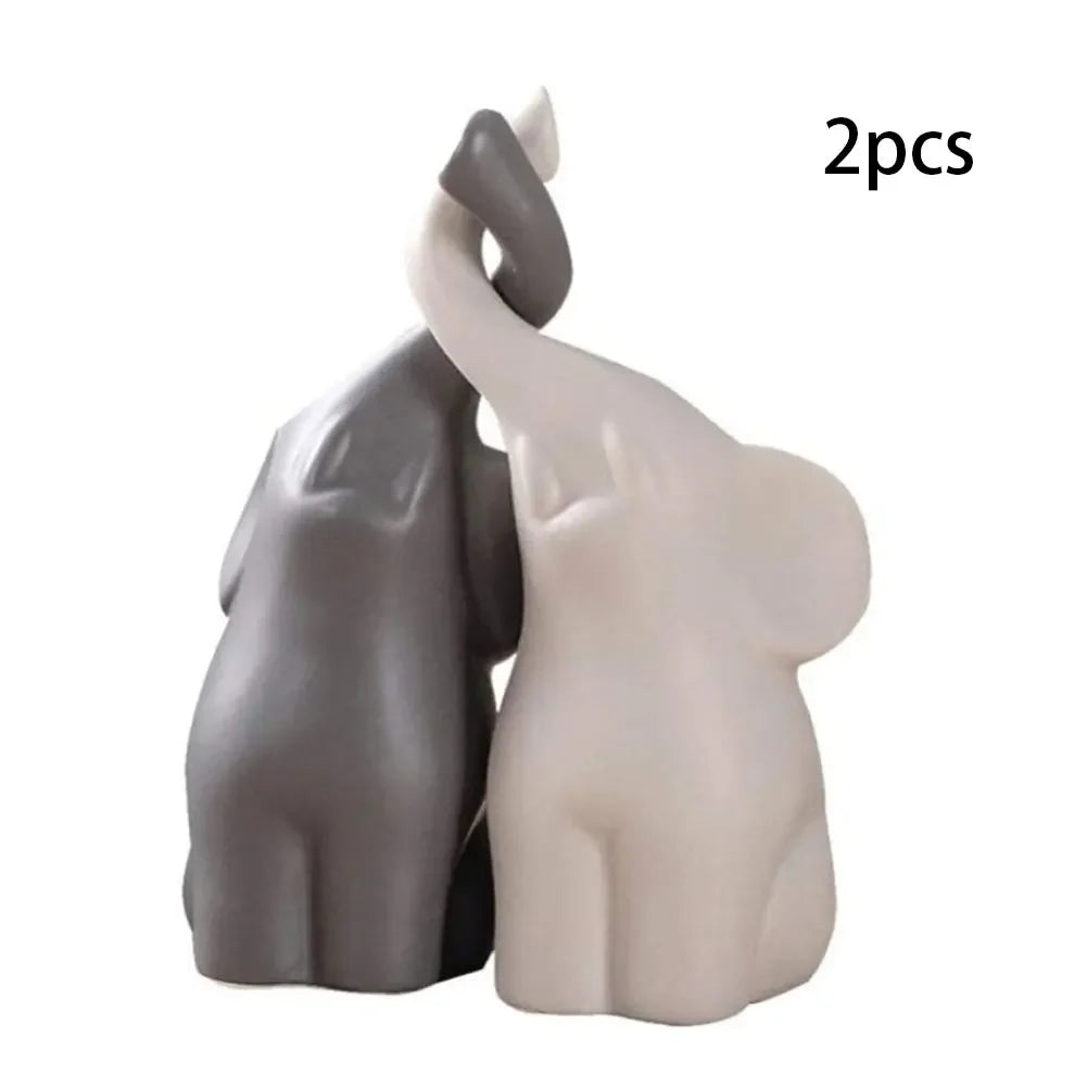 Casal de Elefantes Decorativos Premium – Símbolo de Amor, Prosperidade e Elegância 🐘❤️✨🏡🍀