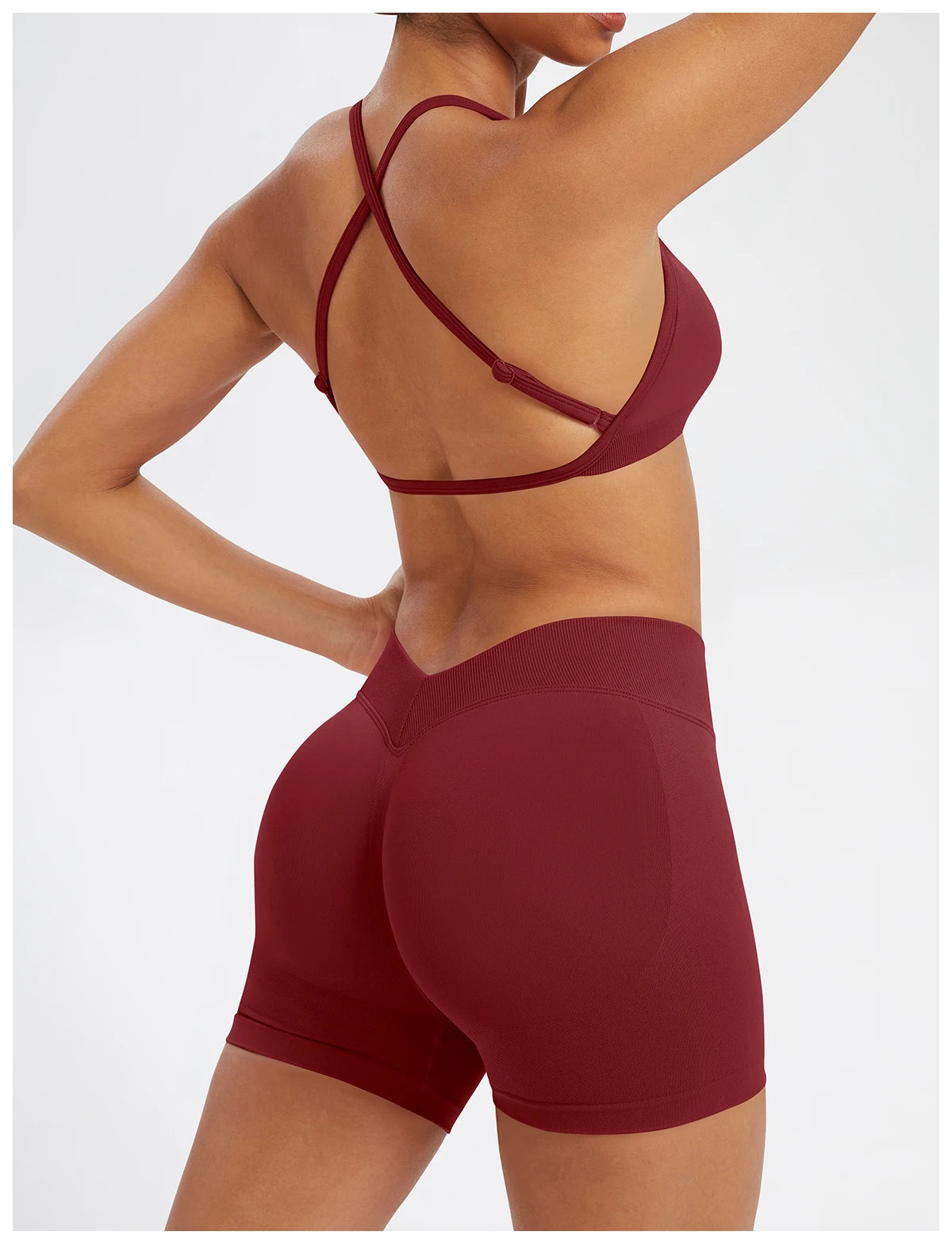 Conjunto Fitness Feminino de 2 Peças para Yoga e Academia – Top Esportivo e Legging de Cintura Alta Sem Costura para Treinos e Atividades Físicas