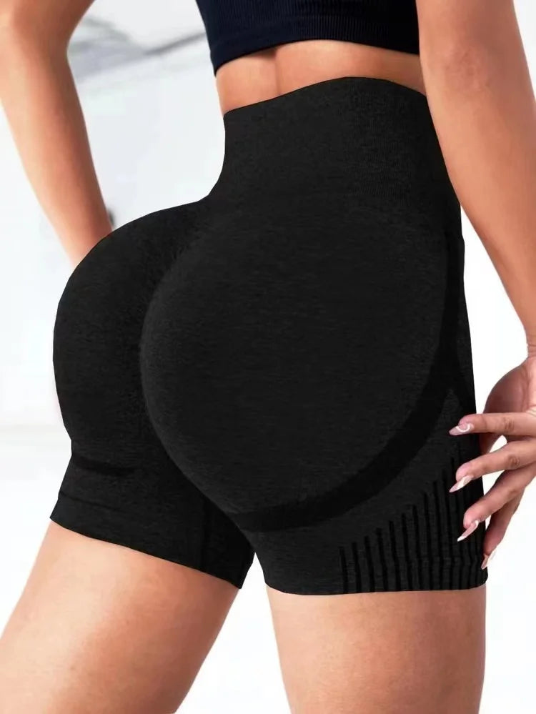 Shorts de ioga femininos de cintura alta para treino, fitness, ioga, levantamento de glúteos, calça curta esportiva para academia e corrida.