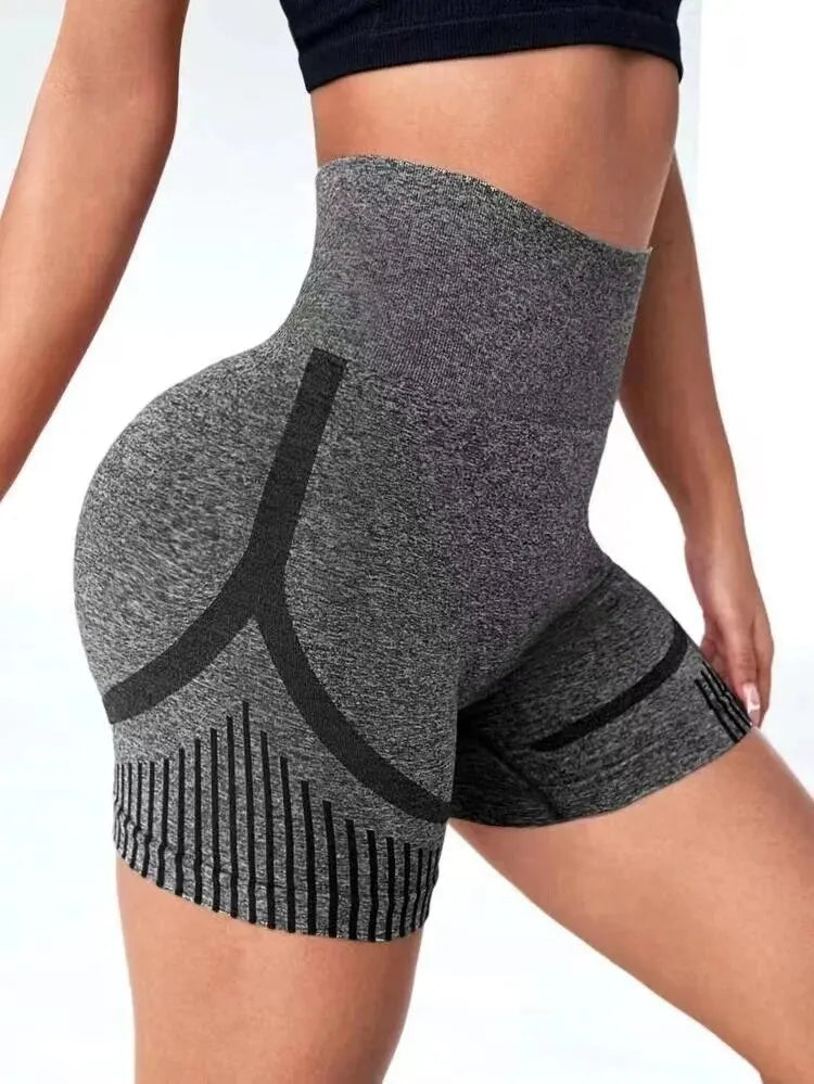 Shorts de ioga femininos de cintura alta para treino, fitness, ioga, levantamento de glúteos, calça curta esportiva para academia e corrida.