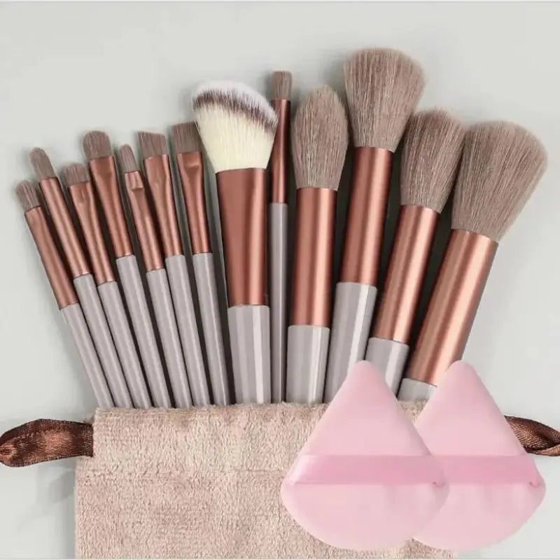 Conjunto de Pincéis de Maquiagem Macios e Fofos Profissionais para Base, Pó e Sombra, Estilo Kabuki