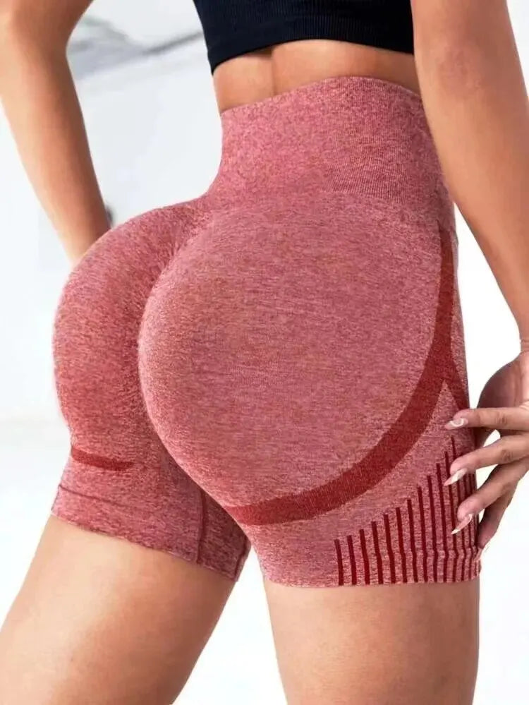 Shorts de ioga femininos de cintura alta para treino, fitness, ioga, levantamento de glúteos, calça curta esportiva para academia e corrida.