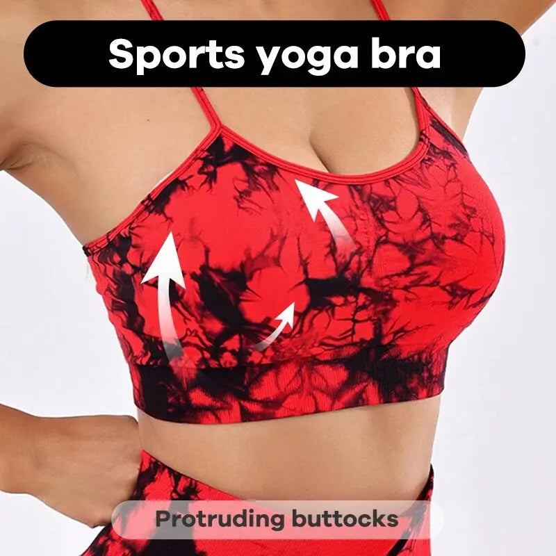 Colete feminino  com estampa tie-dye e alças sem costura, ideal para ioga, academia, esportes e corrida.