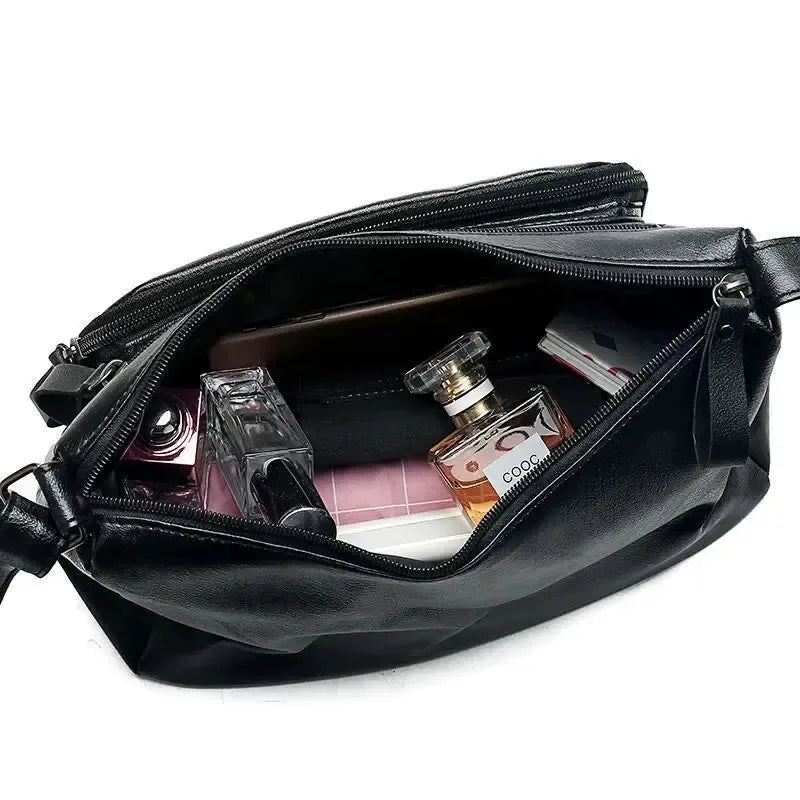 Bolsa feminina grande capacidade, multicamadas, leve