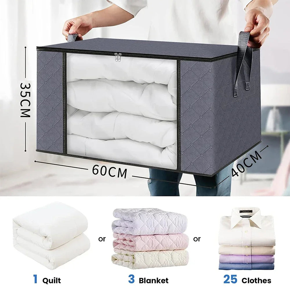 caixa organizadora para roupas de cama, ideal para mudança
