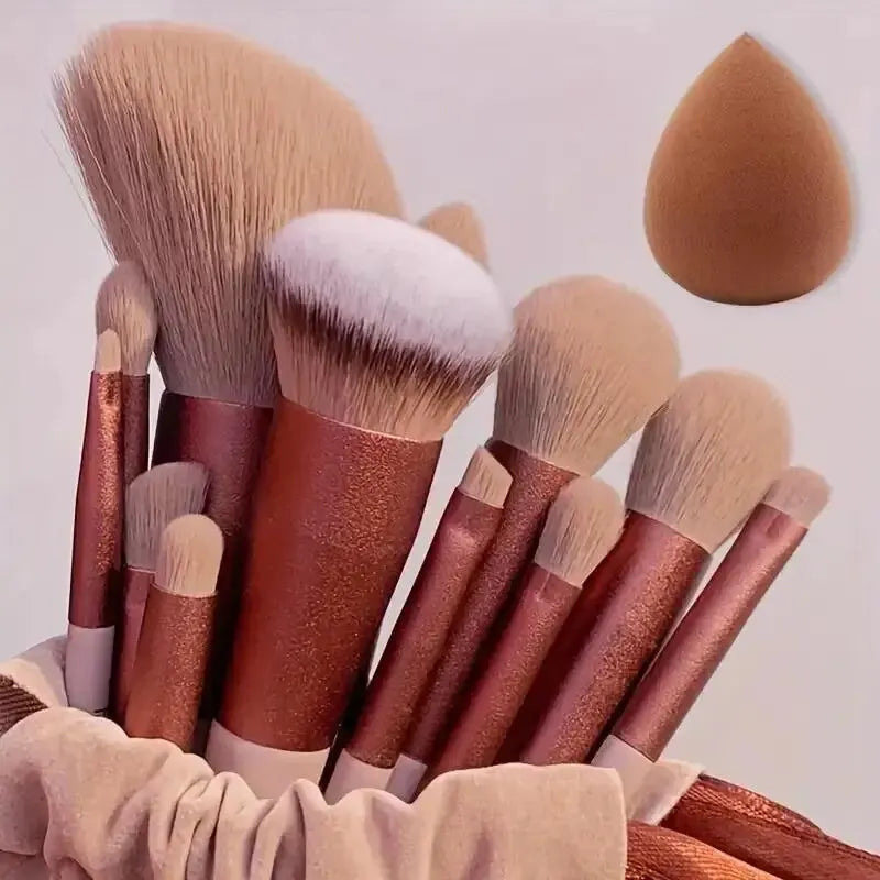 Conjunto de Pincéis de Maquiagem Macios e Fofos Profissionais para Base, Pó e Sombra, Estilo Kabuki