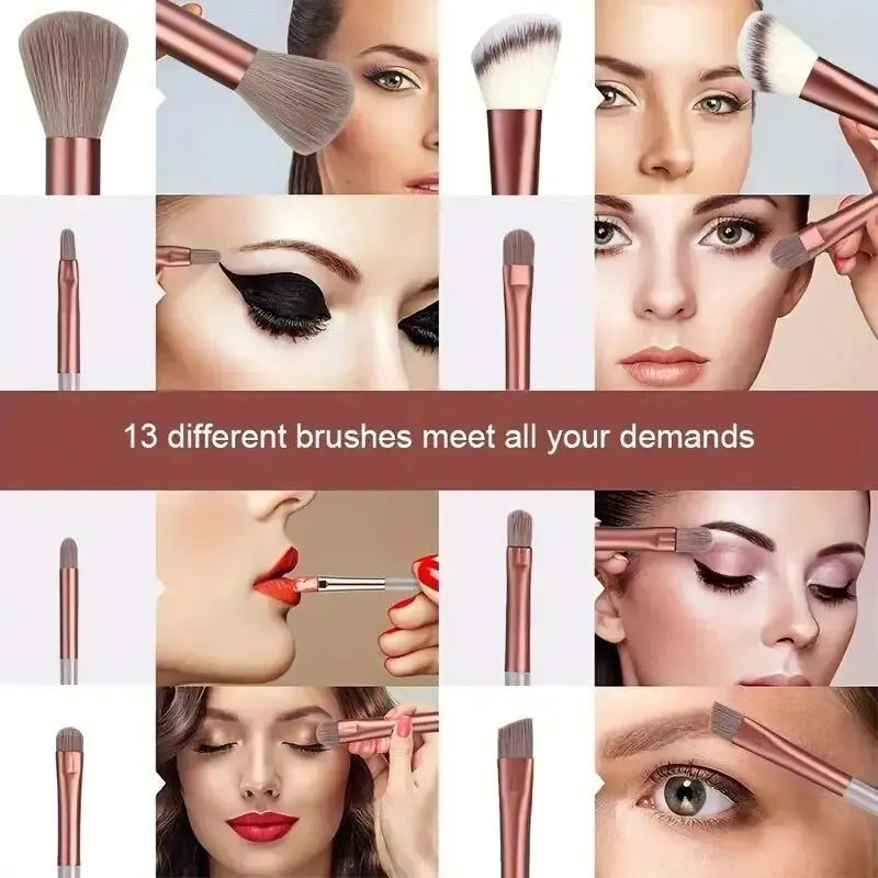 Conjunto de Pincéis de Maquiagem Macios e Fofos Profissionais para Base, Pó e Sombra, Estilo Kabuki
