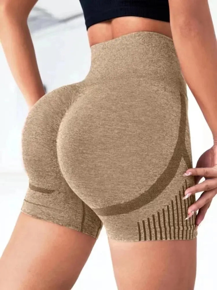 Shorts de ioga femininos de cintura alta para treino, fitness, ioga, levantamento de glúteos, calça curta esportiva para academia e corrida.