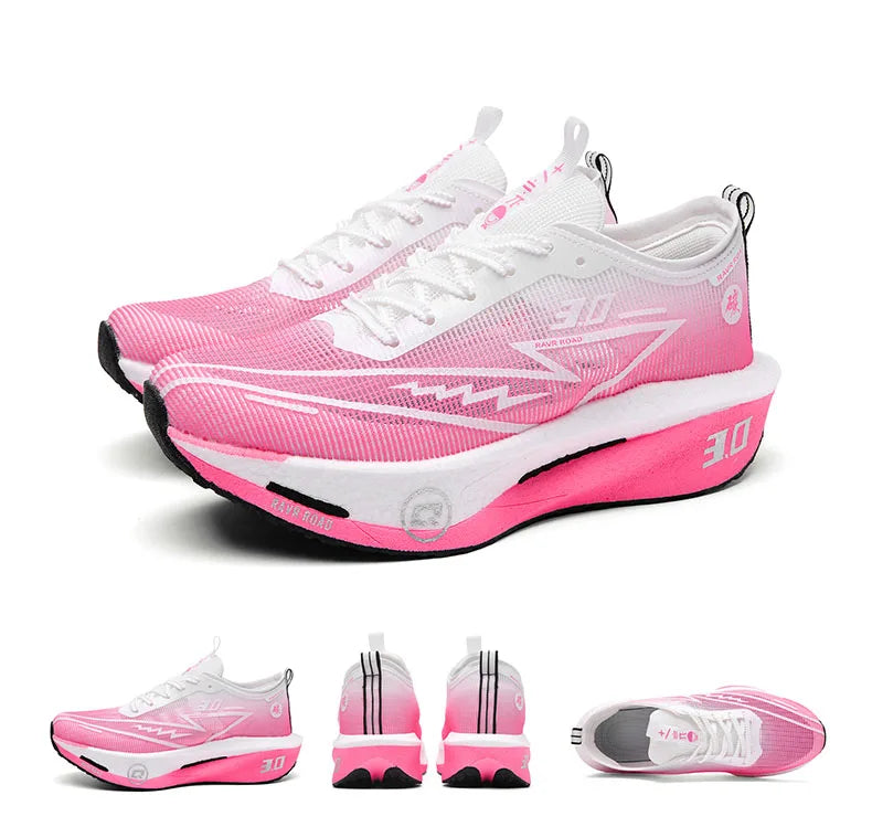 Tênis de corrida masculino com placa de carbono, antiderrapante, amortecido, confortável, para treino e corrida, tênis de tênis casual para mulheres.