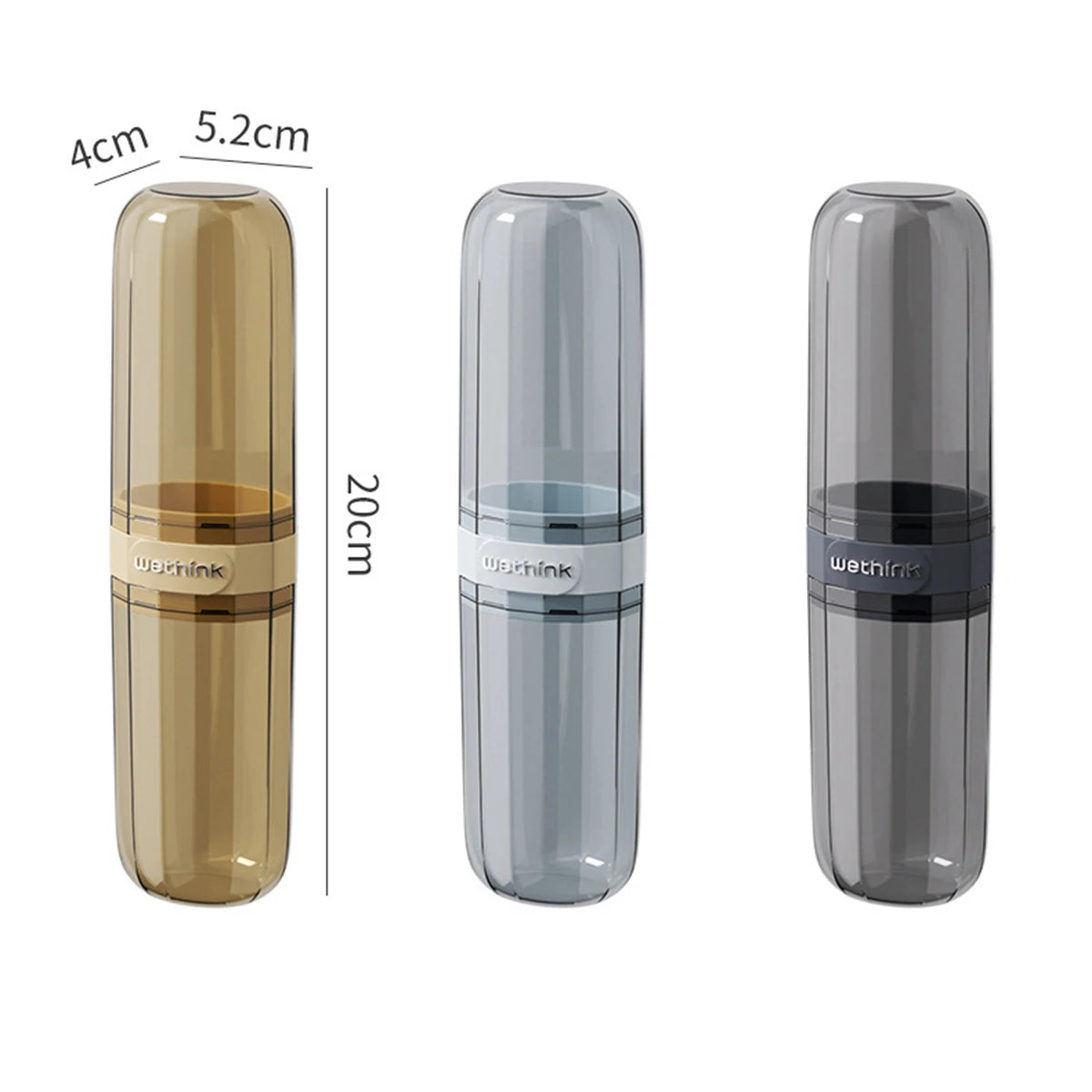 Estojo portátil para pasta de dente e escova de dentes, ideal para viagens e camping.