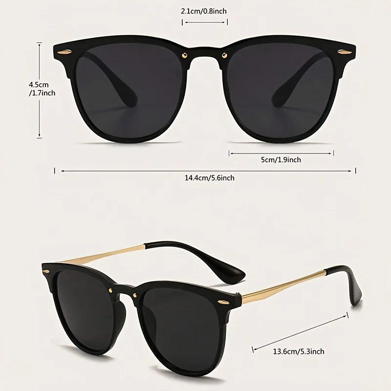 Óculos de Sol Femininos Estilo Olho de Gato com Armação Metálica com Rebites, Proteção UV400