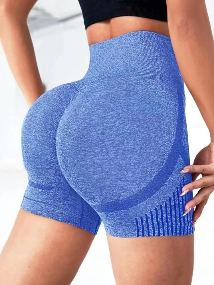 Shorts de ioga femininos de cintura alta para treino, fitness, ioga, levantamento de glúteos, calça curta esportiva para academia e corrida.
