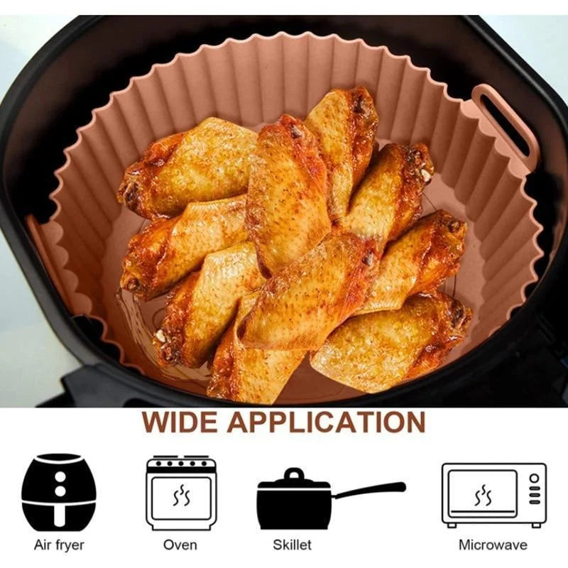 Forros de silicone para fritadeira a ar, panela de silicone reutilizável