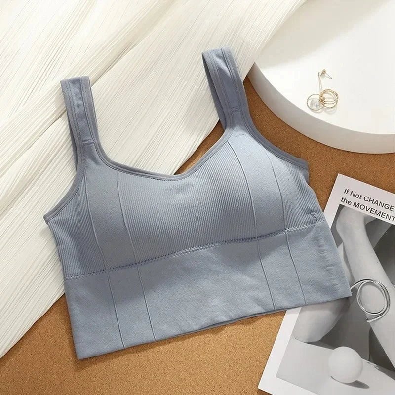 Sutiã esportivo respirável, antitranspirante, top fitness feminino sem costura, top cropped