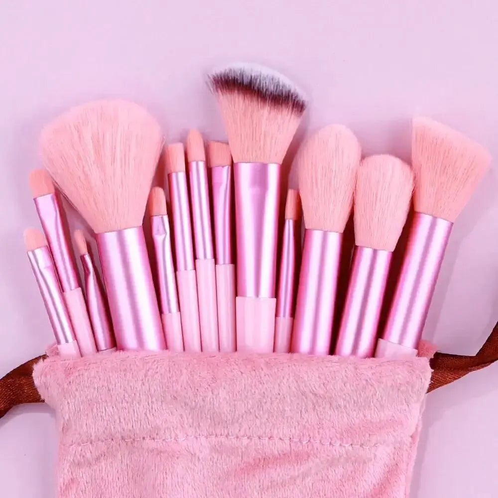 Conjunto de Pincéis de Maquiagem Macios e Fofos Profissionais para Base, Pó e Sombra, Estilo Kabuki