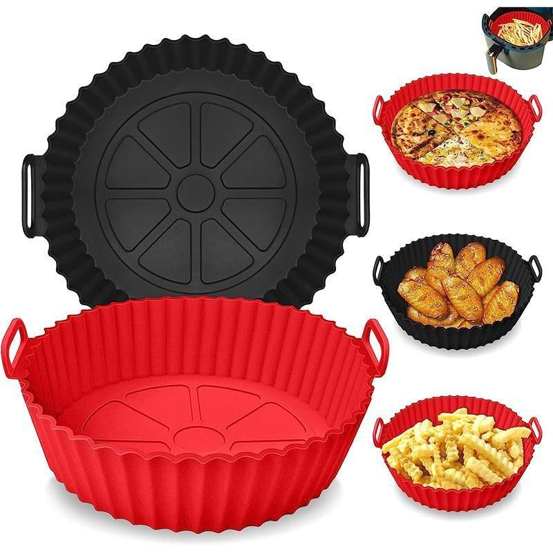 Forros de silicone para fritadeira a ar, panela de silicone reutilizável