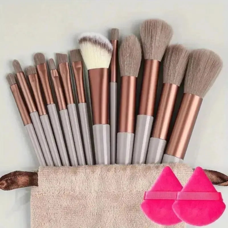Conjunto de Pincéis de Maquiagem Macios e Fofos Profissionais para Base, Pó e Sombra, Estilo Kabuki