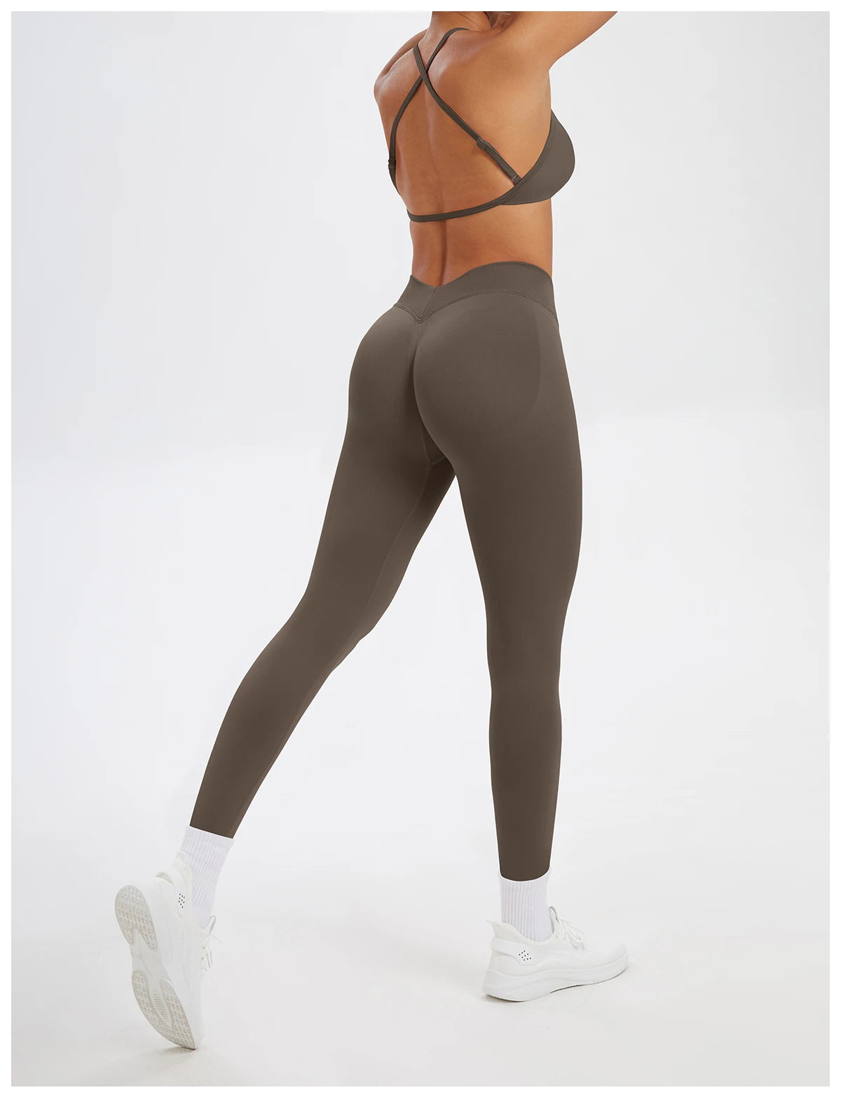 Conjunto Fitness Feminino de 2 Peças para Yoga e Academia – Top Esportivo e Legging de Cintura Alta Sem Costura para Treinos e Atividades Físicas