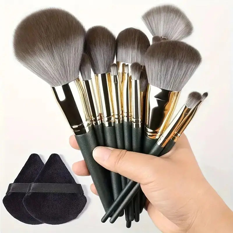 Conjunto de Pincéis de Maquiagem Macios e Fofos Profissionais para Base, Pó e Sombra, Estilo Kabuki