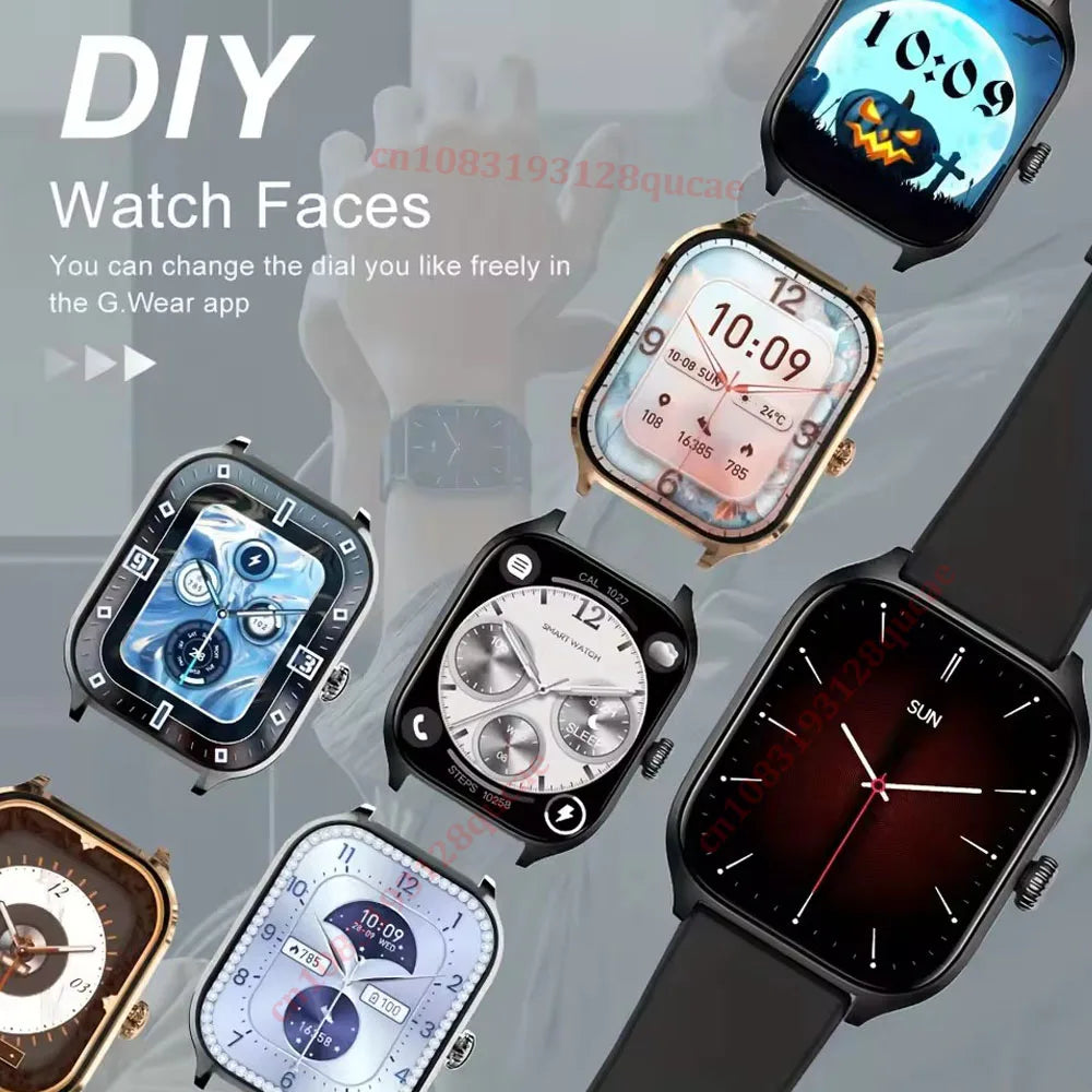 Smartwatch 2026 com tela colorida de 2,01 polegadas, compatível com Android e iOS, Bluetooth para atender chamadas, rastreador de atividades físicas