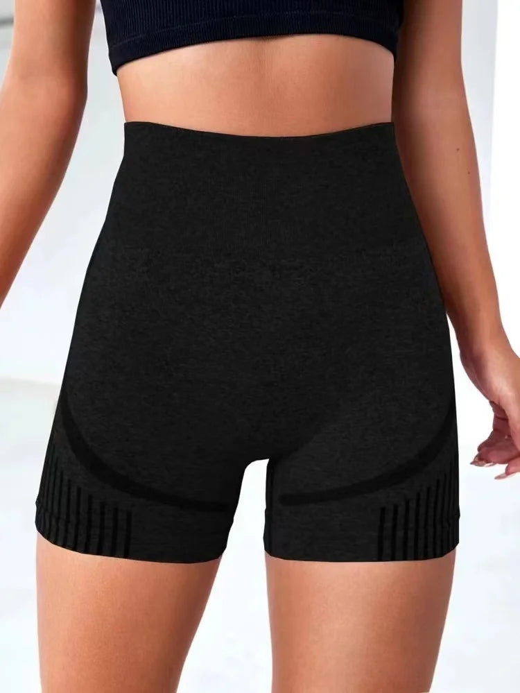 Shorts de ioga femininos de cintura alta para treino, fitness, ioga, levantamento de glúteos, calça curta esportiva para academia e corrida.