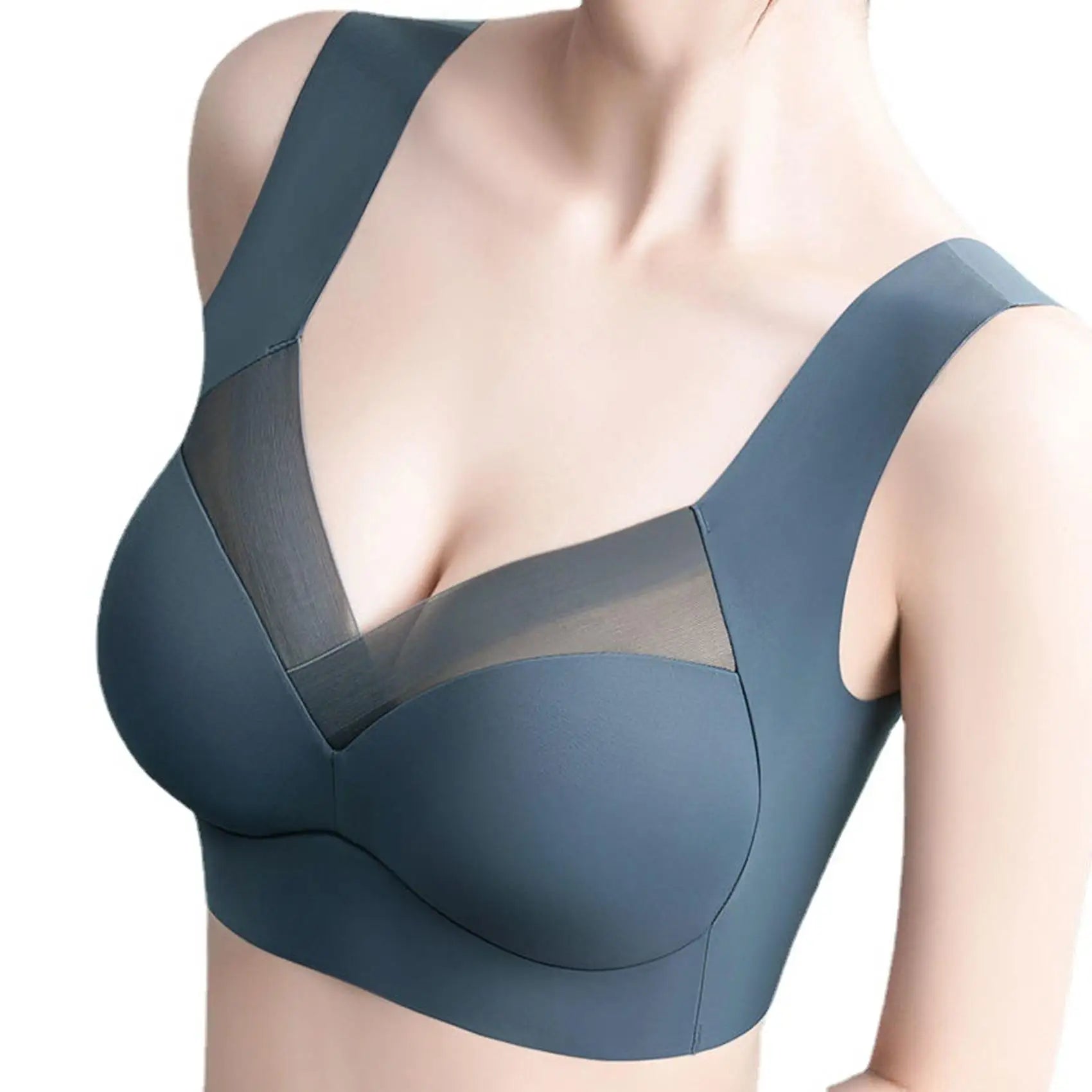 Sutiã sem costura para mulher, roupa íntima sem aro, sutiã acolchoado para dormir, sutiã de uma peça, confortável, sem costura.